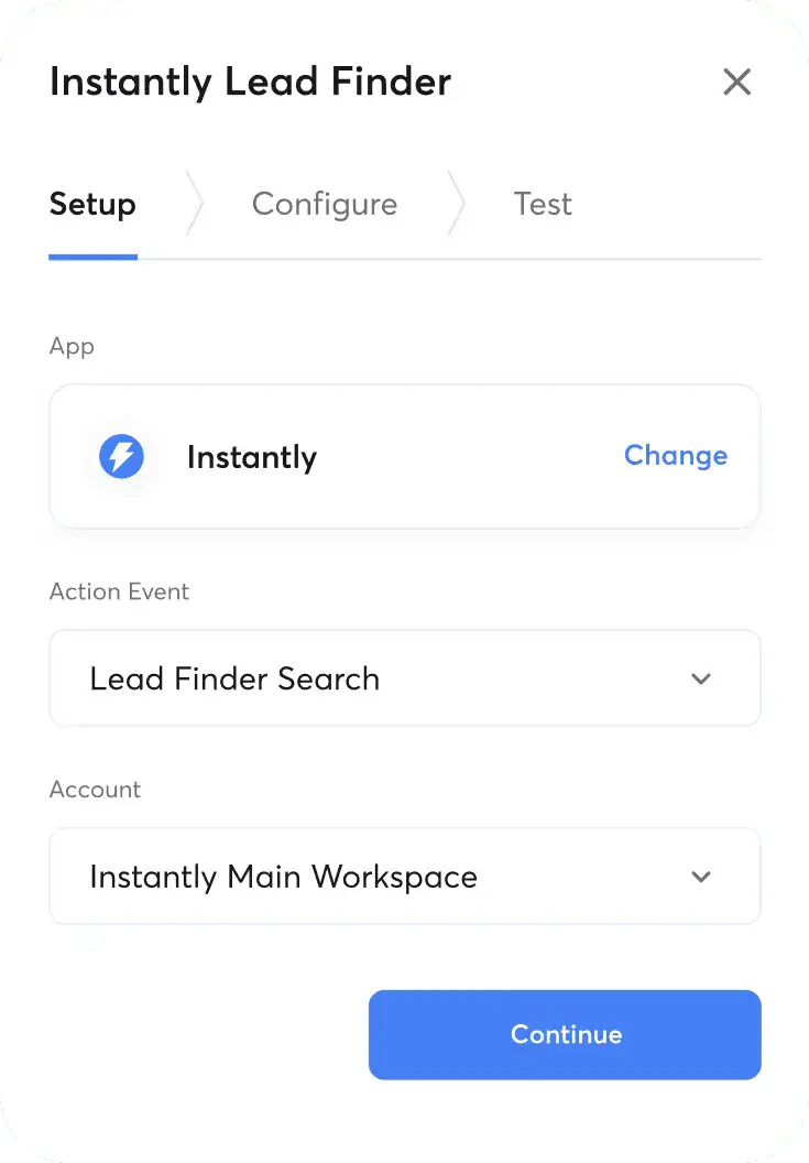 Instantly Lead Finder with search filters for targeting B2B contacts